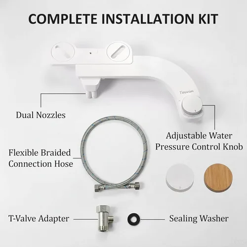 Miniatura 6 de Bidé para mano izquierda, bidé ultra delgado, control lateral izquierdo, accesorio de bidé trasero transparente para inodoro con boquillas Pomo