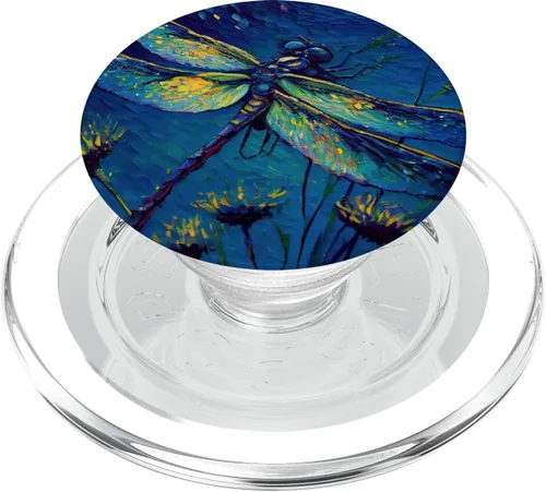 Miniatura 7 de Noche estrellada Famoso Estilo de Pintura Libélula PopSockets intercambiables PopGrip