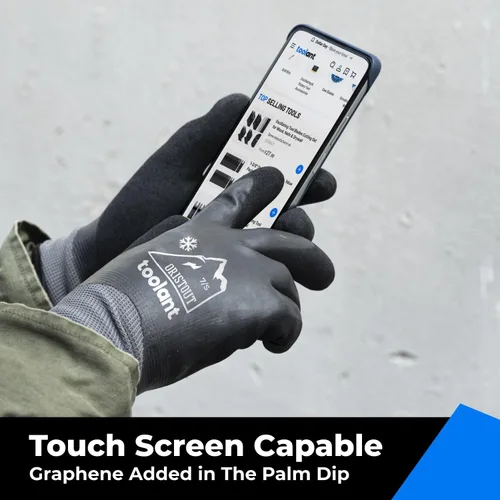 Miniatura 5 de Guantes de trabajo de invierno impermeables para hombres y mujeres, pantalla táctil, guantes para congelador, aislados térmicamente, para clima frío