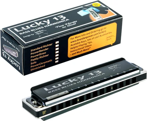 Miniatura 9 de East top Lucky 13 Bass Plus Blues Armónica 13 Agujeros Diatónica Arpa Boca Órgano Profesional Richter Armónica C clave para adultos Clave de C