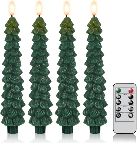 Miniatura 12 de Velas de Ventana Sin Llama con Control Remoto y Temporizador, Velas LED Cónicas Operadas por Batería con Ventosas Juego de 6 Velas de Ventana de A-6
