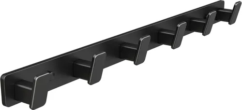Perchero de Pared para Abrigos con Soporte de Pared - Perchero Negro con 6 Ganchos, Ganchos de Pared para Colgar Sombrero, Llave, Bolso, Toalla,