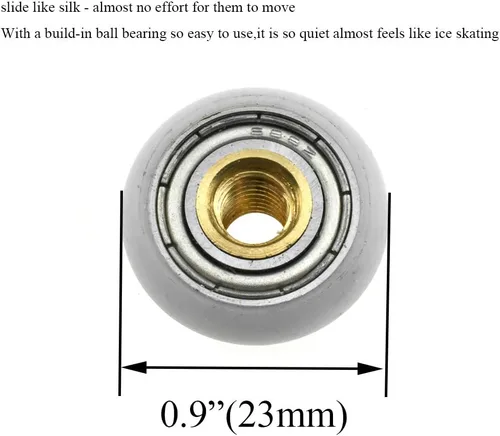 Miniatura 2 de HAHIYO Ruedas para puerta de ducha de 0.906 in de diámetro, rodillos de nailon suaves y resistentes de fácil instalación, rodamientos de bolas