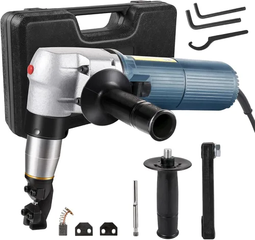 Miniatura 11 de VEVOR Nibbler de metal eléctrico de 380 W, cortador de metal, 1800 rpm, rotor de alta velocidad de 0.07 pulgadas/0.071 in de grosor, 220 V