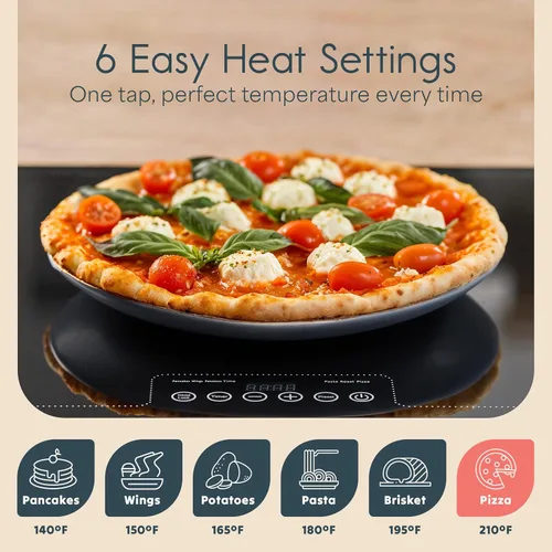 Miniatura 7 de ThermaPlate - Bandeja de calentamiento grande Calentador eléctrico de alimentos de vidrio de 31.5 x 17.5 pulgadas para cocina, fiestas y bufés