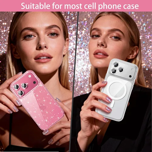 Miniatura 5 de Compatible con iPhone 12 Pro Max, protector de lente de cámara rosa, Apple iPhone 12 Pro Max, protector de lente con purpurina, accesorios