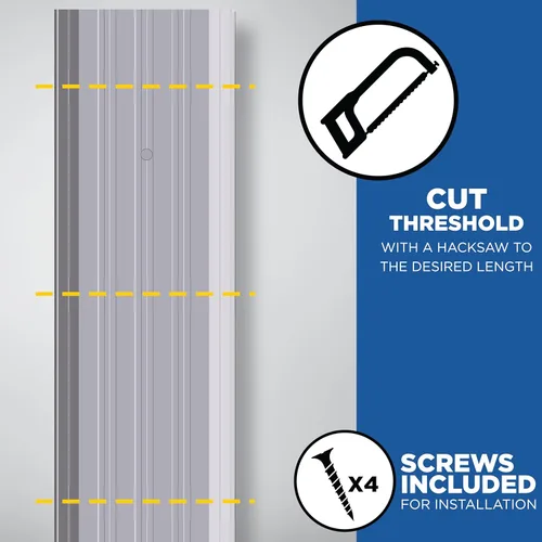 Miniatura 6 de M-D Building Products 68338 Umbral comercial de aluminio de perfil plano: Solución de acceso de entrada duradera y elegante Protección contra