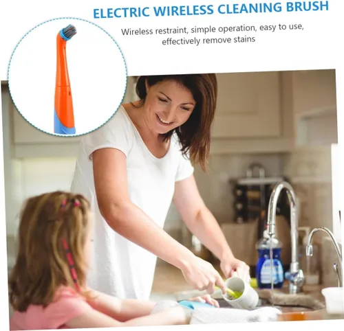 Miniatura 9 de Paquete de limpieza eléctrica depurador de cocina baño suave de plástico suave cepillo de lavado de platos fácil de limpiar