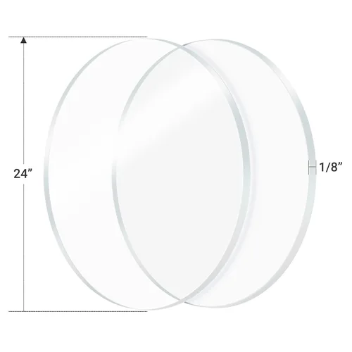 Miniatura 5 de 2 piezas de hoja redonda de plexiglás de 1/8 pulgadas, círculo acrílico transparente de 24 pulgadas de diámetro, hoja de acrílico redondo de disco