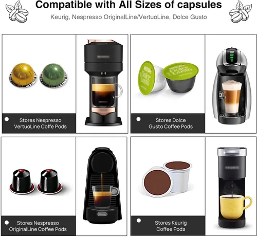 Miniatura 4 de Nespresso - Soporte para cápsulas de café, organizador de tazas K, accesorios de barra de café, organizador de montaje en pared debajo del gabinete