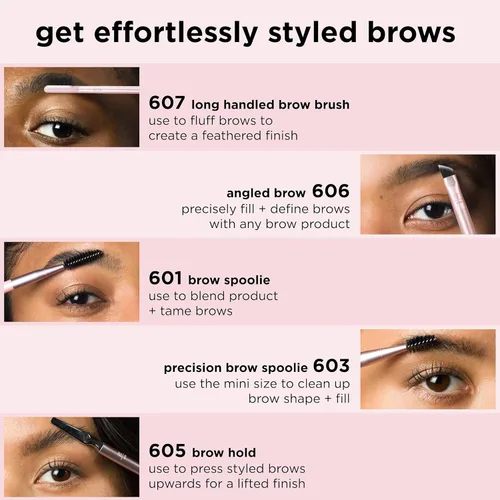 Miniatura 5 de Set de brochas para cejas de Real Techniques, para levantar cejas, rellenar y dar estilo, brochas de doble punta, kit completo para cejas, consigue