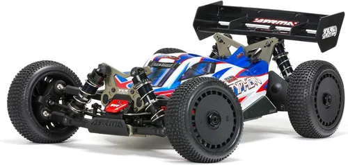ARRMA RC Car 1/8 TLR Tuned Typhon 6S 4WD BLX Buggy RTR (batería y cargador no incluidos), rojo/azul, ARA8406, Coches, Kit eléctrico Otros