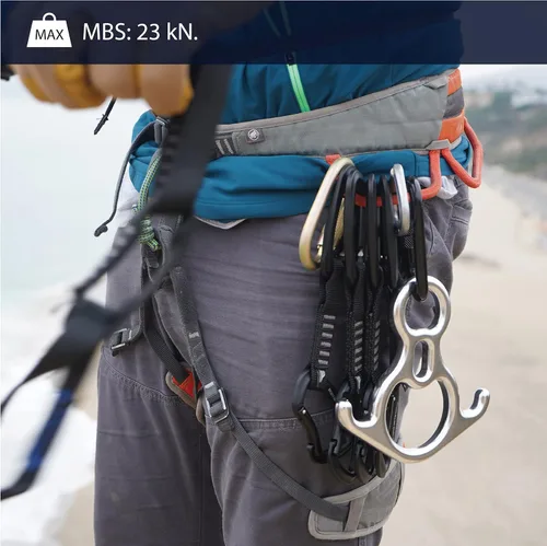 Miniatura 6 de Fusion Climb SUPREME - Mosquetón de puerta recta, aluminio ligero, sin bloqueo, nariz de llave, forma ovalada Certificado CE EN 362 para escalada