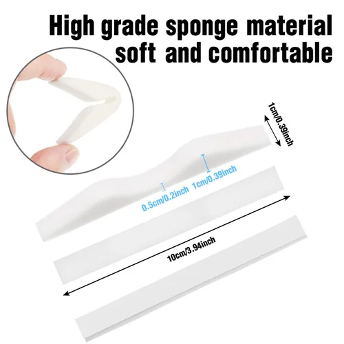 Miniatura 3 de BBTO 50 almohadillas de microfibra de espuma viscoelástica para puente nasal, anti niebla, autoadhesivas, protección para la nariz, sello de tira
