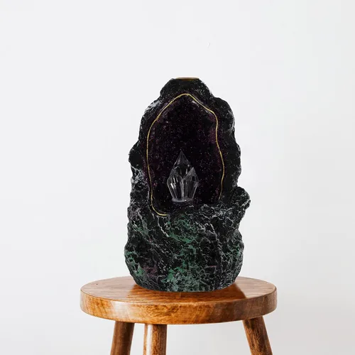 Miniatura 7 de Quemador de incienso LED de reflujo con cascada, soporte de incienso de resina, adornos de aroma para interiores, luz nocturna para oficina en casa