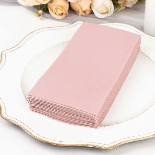 Efavormart - Paquete de 20 servilletas de papel desechables Airlaid de 8.5 x 4 pulgadas, color rosa polvoriento, para bodas, fiestas y baño de Rosa