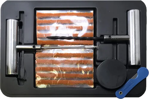 Miniatura 4 de Kit de tapones para neumáticos de 65 piezas, kit de reparación de neumáticos planos, sonda de enchufe resistente y herramienta de aguja, fijación