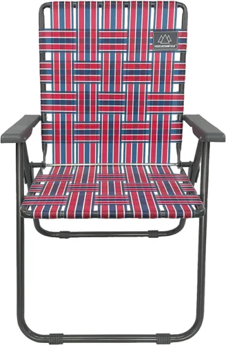 Miniatura 5 de MOUNTAIN SUMMIT GEAR Caddis Sports - Silla de camping retro, ligera, plegable, marco de acero duradero, capacidad de 300 libras, rayas vintage