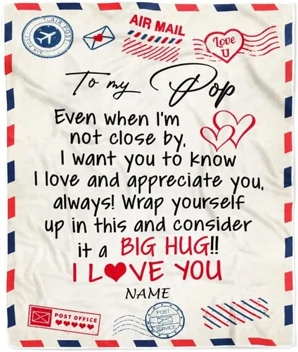 Miniatura 8 de Manta de forro polar personalizada con texto en inglés «To My Grandad» de Grandkids I Love You Hugs con texto en inglés «To My Grandad»