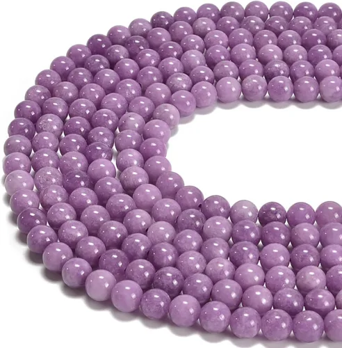 Miniatura 24 de Cuentas sueltas de rodonita teñida de jade de 10mm, redondas y suaves, de gematone natural para joyería y manualidades, 1 cadena de 15 pulgadas Jade
