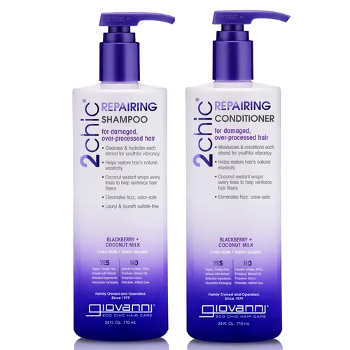 GIOVANNI 2chic - Juego de champú y acondicionador ultra reparador, para cabello dañado y sobreprocesado, ayuda a restaurar la elasticidad natural