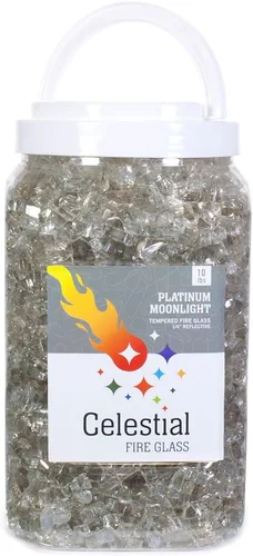 Miniatura 30 de Vidrio para fuego templado reflectante de 1/2 pulgada con alto lustre en color Dark Matter Black (Negro Materia Oscura), en un frasco de 10 libras