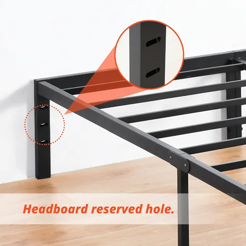 Miniatura 10 de PrimaSleep Base de cama antideslizante de listones de acero resistente de 18 pulgadas, base de cama de plataforma de fácil montaje, base de colchón