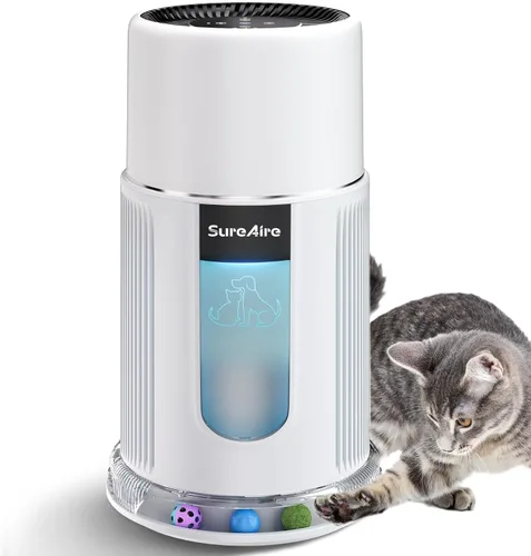 Purificadores de aire para mascotas con filtro HEPA, purificador de aire para el hogar con prefiltro reemplazable para pelo de mascotas, salida de