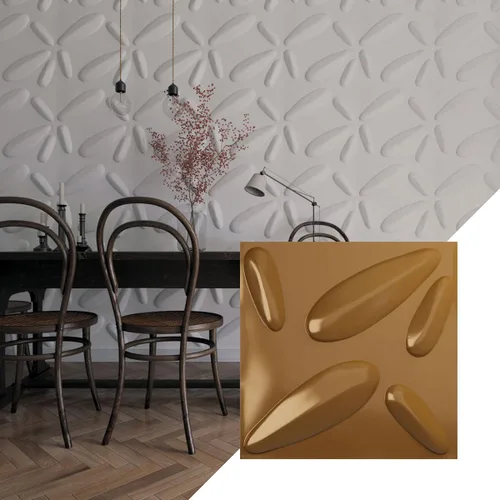 Miniatura 9 de Ekena Millwork 19 5/8 pulgadas de ancho x 19 5/8 pulgadas de alto, pétalo EnduraWall decorativo 3D, cobre envejecido (cubre 2.67 pies cuadrados).
