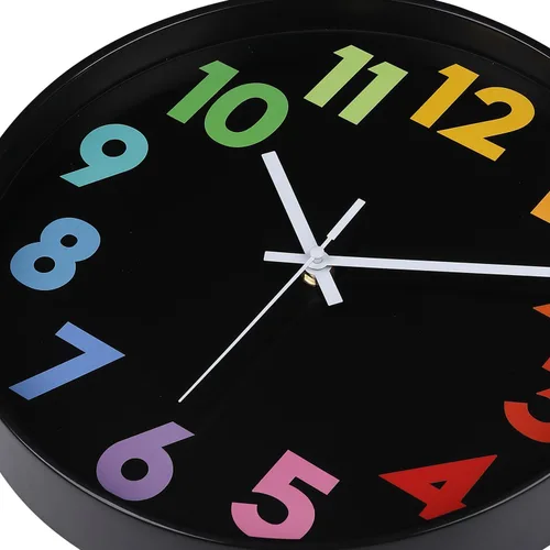 Miniatura 2 de Reloj de pared de 12 pulgadas para niños sin tictac que funciona con pilas, reloj de enseñanza para niños pequeños silencioso, colorido y decorativo