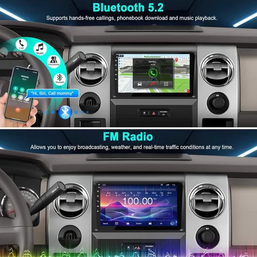 Miniatura 6 de Para Ford F150 2009-2014 4G+64G Radio de coche de 8 núcleos, pantalla táctil IPS de 9 pulgadas estéreo para coche con Carplay inalámbrico/Android