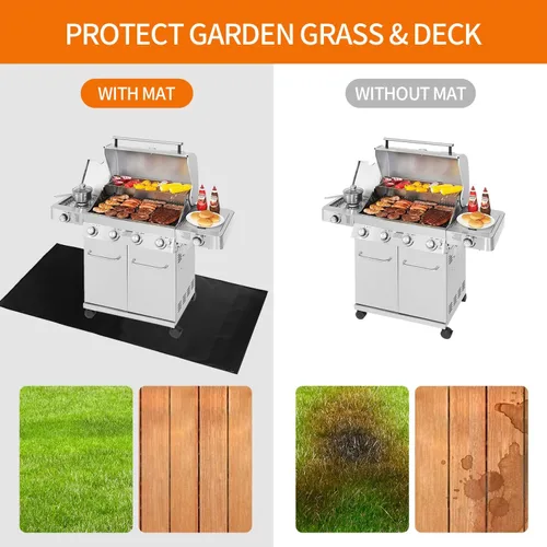 Miniatura 3 de Brinman Tapete para debajo de la parrilla, tapete protector de aceite absorbente de alta calidad de 36 x 48 pulgadas para terraza y patio, tapete