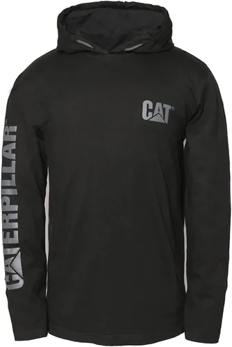 Caterpillar Camisas largas con capucha para hombre con protección UPF 50, control de humedad y logotipo de gato en la manga