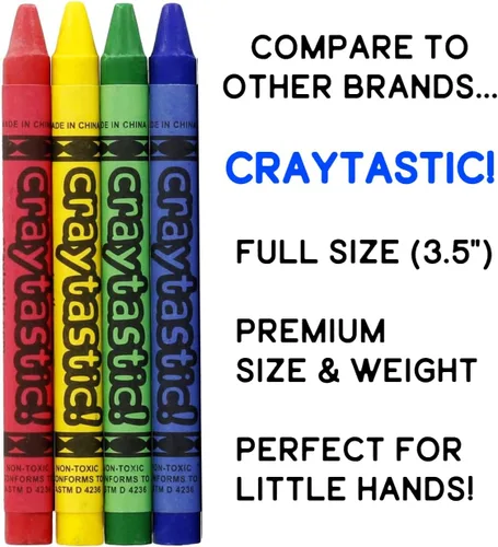 Miniatura 5 de Craytastic! 48 crayones a granel (12 juegos de 4 paquetes), paquete a granel de crayones para aula, niños, recuerdos de fiesta, paquetes de crayones