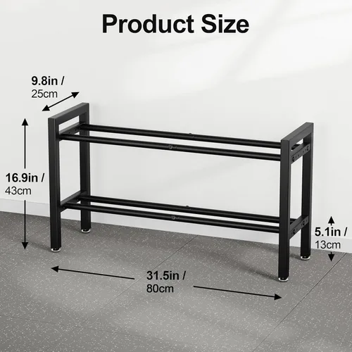 Miniatura 6 de Dumbbell Rack 2-Tier Adjustable Weight Rack For Home Gym Dumbbells Kettlebell (Rack Only)