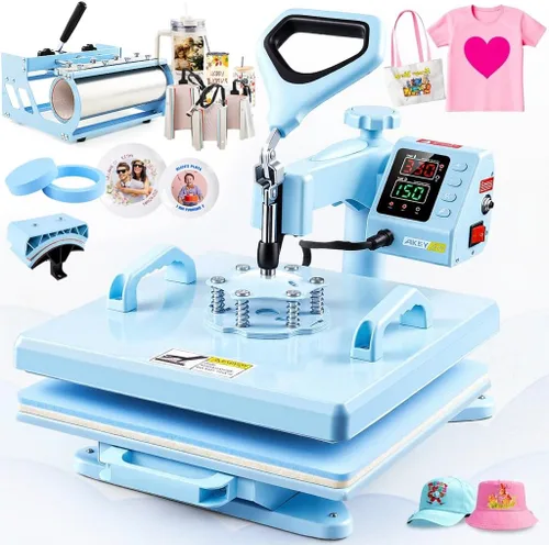 Miniatura 10 de Máquina de Prensa de Calor, Prensa de Calor de 15x15 para Camisetas con Accesorio para Tazas de Sublimación de 30oz, Prensa para Gorras, Impresión