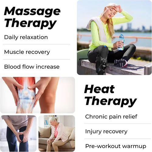 Miniatura 8 de REATHLETE Masajeador de rodilla Xpress para aliviar el dolor Masajeador de piernas con calor y compresión