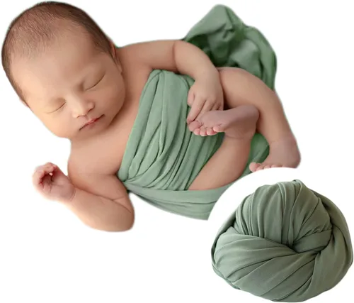 Miniatura 7 de Zeroest Fotografía de recién nacido envoltura elástica para niño y niña, accesorios de fotografía, manta elástica para bebé (azul)
