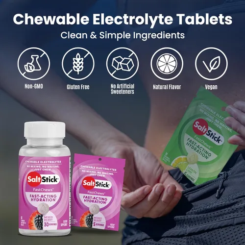 Miniatura 4 de SaltStick Electrolyte FastChews - Paquete de variedad de 90 unidades, los más vendidos - Tabletas masticables de electrolitos para hidratación