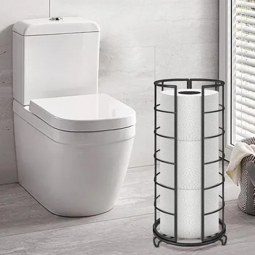 Miniatura 7 de NearMoon Soporte organizador de papel higiénico, almacenamiento de 3 rollos de papel higiénico, accesorio de baño de metal, soporte para rollo