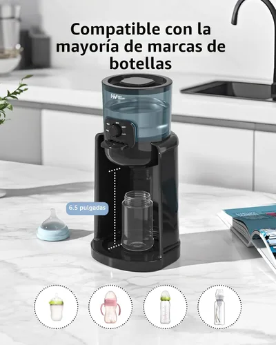 Miniatura 9 de Calentador de agua, calentador de biberones HEYVALUE para bebé, fabricante de fórmula con luz nocturna, 4 controles de temperatura y mantiene