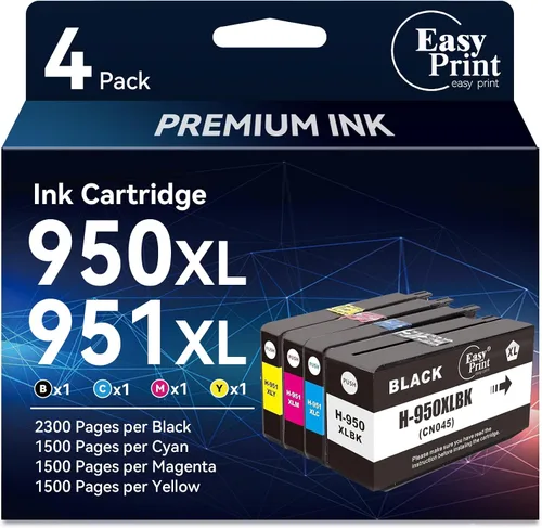 EASYPRINT 950XL 951XL - Paquete combinado de cartuchos de tinta de repuesto para HP 950 951 cartucho de tinta compatible con HP OfficeJet Pro 8600