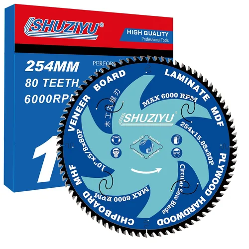 Miniatura 17 de 3-3/8" (85mm)-24T, hoja de sierra circular de trabajo de madera, eje 0.591 in con 3/8"(10mm) Wahser, para laminado, tablero de chapa, madera