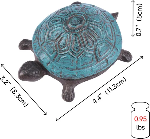 Miniatura 6 de Escondite de llaves de tortuga de hierro fundido para exteriores - Escondite de llaves de repuesto impermeable para esconder una llave