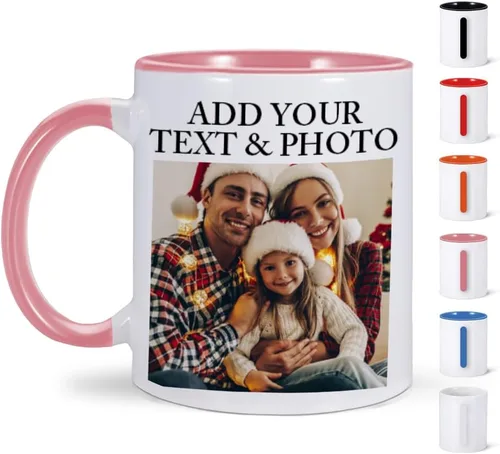 Taza de café personalizada, taza personalizada con texto fotográfico y logotipo, tazas personalizadas con imagen, taza personalizada de 11 onzas,