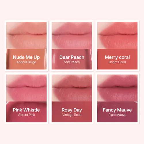 Miniatura 6 de Feev Hyper-Fit Color Wear Tinte de labios Velvet Cream mate, tinte de labios vegano y seguro para pieles sensibles (#02 Fancy Mauve)