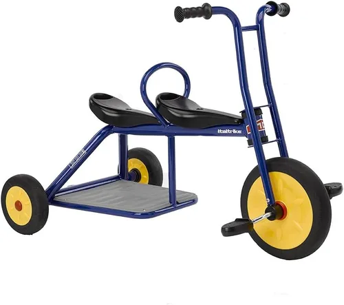 Italtrike Atlantic - Triciclo de doble asiento para exteriores para niños pequeños y niños, ingeniería superior, fuerte y duradero, fácil de montar,
