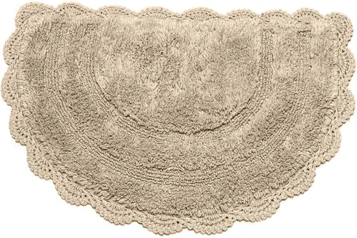 Miniatura 16 de Chardin home Alfombra de baño de ganchillo beige, alfombra de baño ovalada 100% algodón con borde de ganchillo artesanal hecho a mano, alfombra
