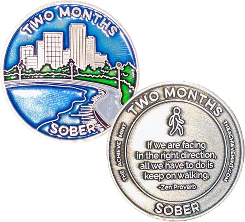 Miniatura 22 de Ficha sobria de 8 meses Chip sobrio de ocho meses Regalo no AA, medallones no religiosos para hombres y mujeres que celebran la sobriedad