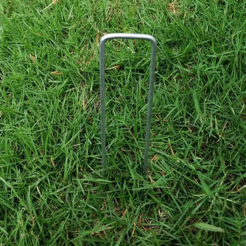 Miniatura 5 de Estacas de jardín, 100 grapas galvanizadas de 6 pulgadas, estacas de jardín, grapas de jardín en forma de U para anclar vallas, tela y césped